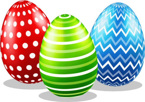 Image of three easter eggs
